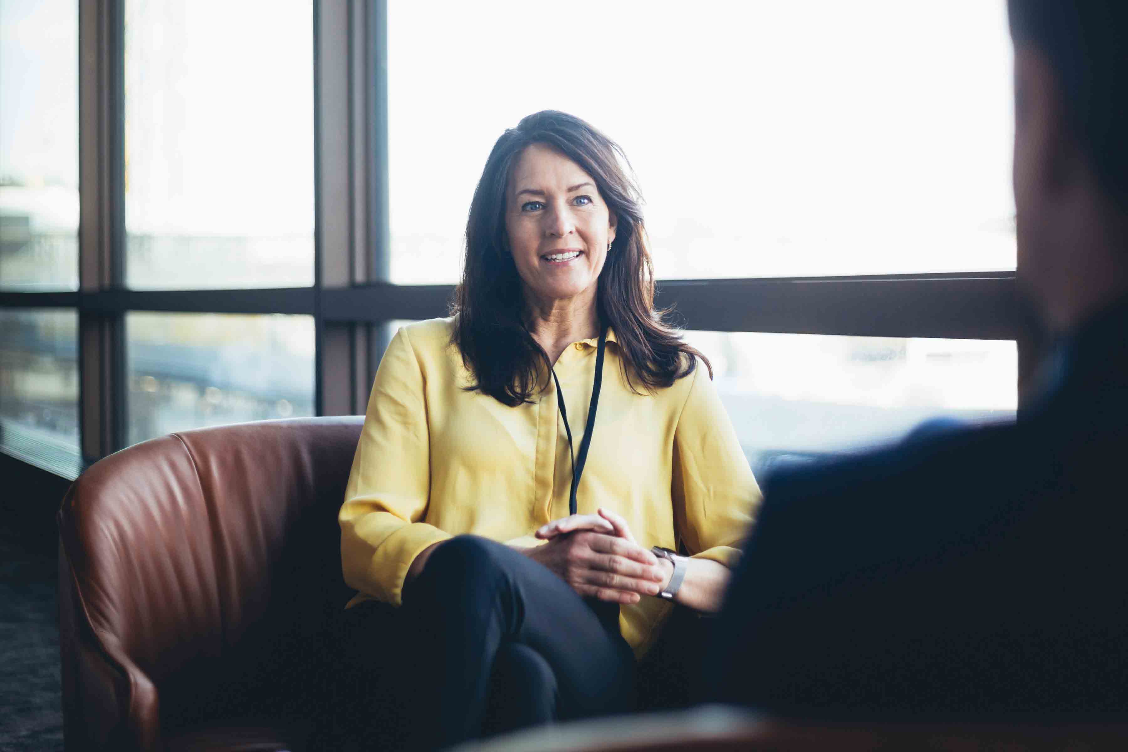lady sitting on a couch