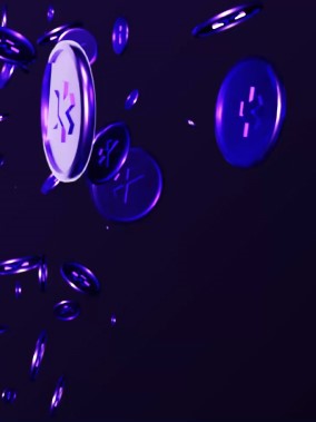 Crypto coins floating